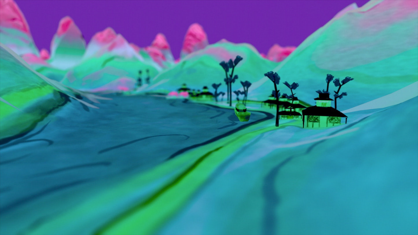 Low Poly Japanese Village Adventure (30 Second Loop) 4K