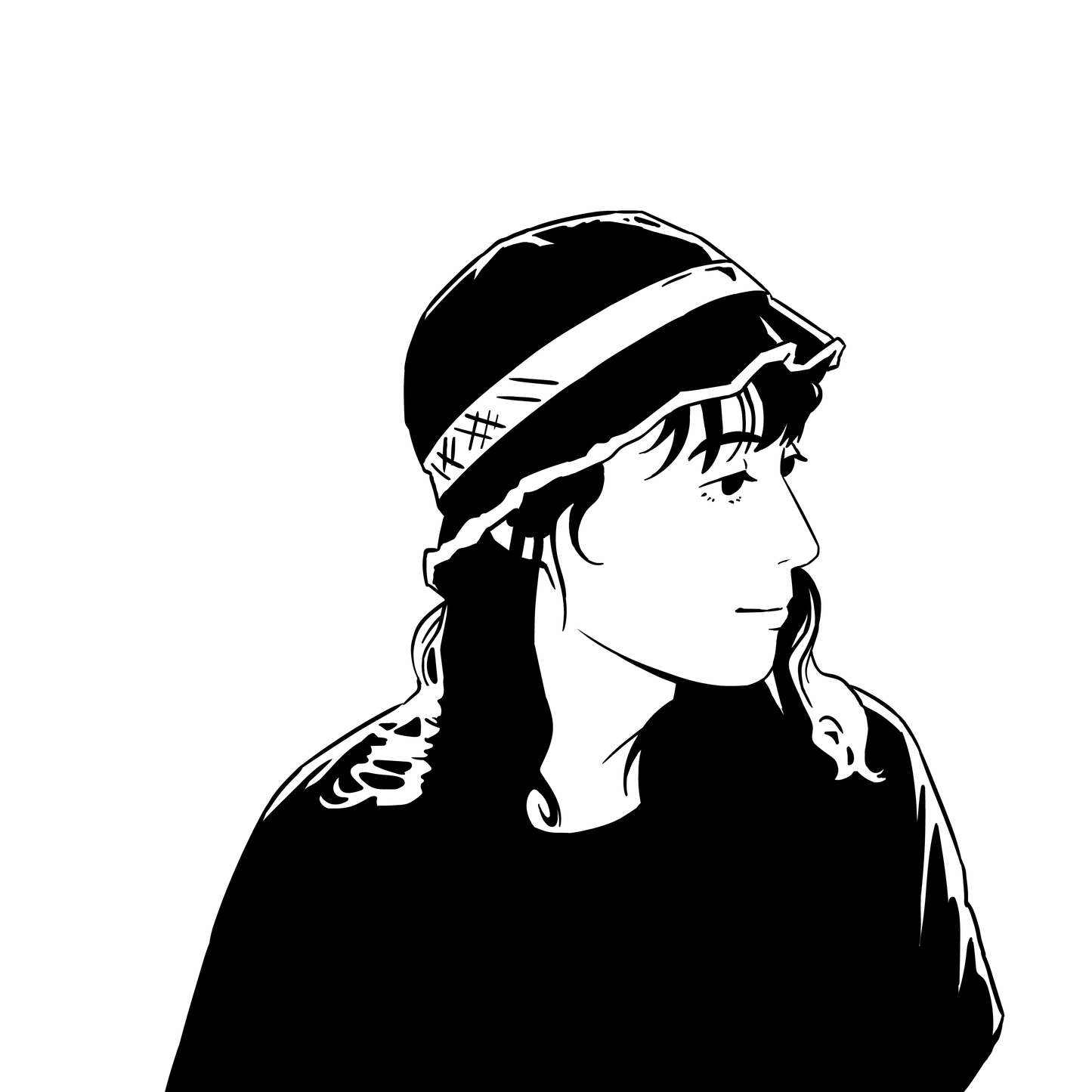 Digital Portrait - Black & White Vector Illustration