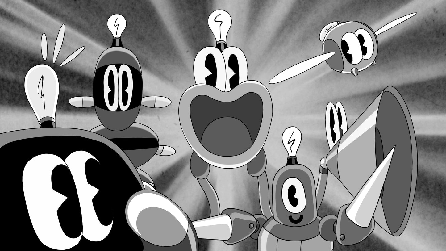 Rubberhose Robots (15 Loops) 4K