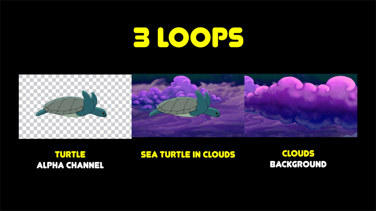 Sea Turtle In Clouds (4K) – Animated Visuals