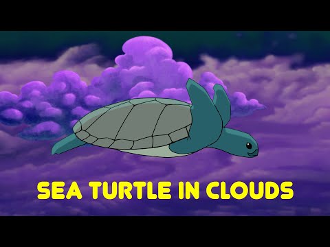 Sea Turtle In Clouds (4K)