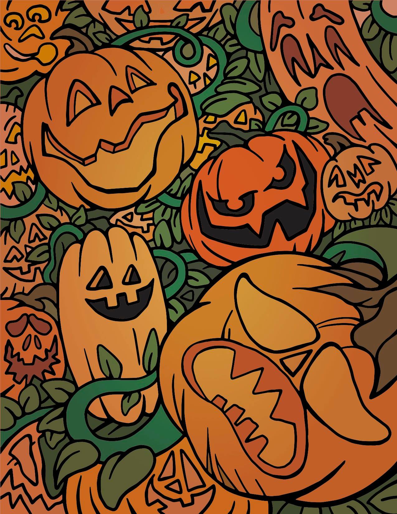 Halloween Madness - Coloring Book PDF (31 Illustrations)