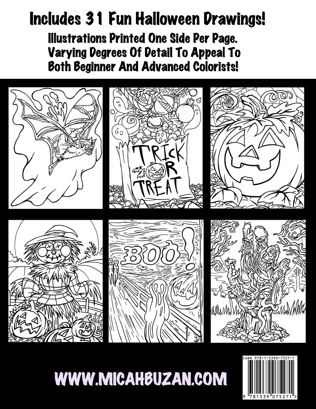 Halloween Madness - Coloring Book PDF (31 Illustrations)